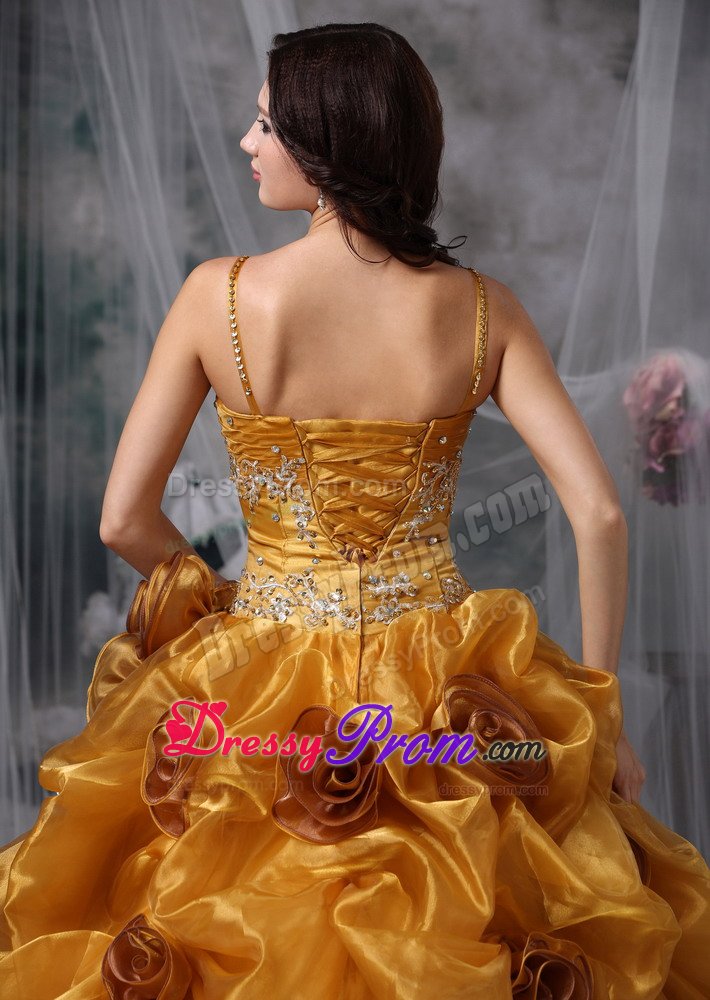 Spaghetti Straps Dress for Quince with Flowers Colors to Choose